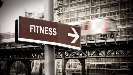 Street Sign the Direction Way to Fitnessの写真素材