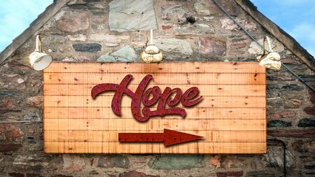 Street Sign the Direction Way to Hopeの写真素材