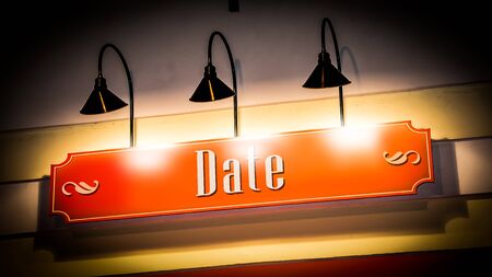 Street Sign the Direction Way to Dateの写真素材