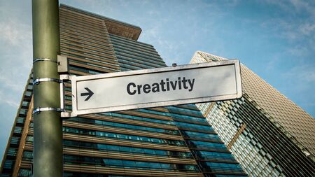 Street Sign the Direction Way to Creativityの写真素材