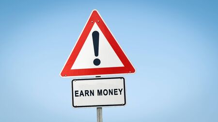 Street Sign the Direction Way to Earn Moneyの写真素材