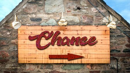 Street Sign the Direction Way to Chanceの写真素材