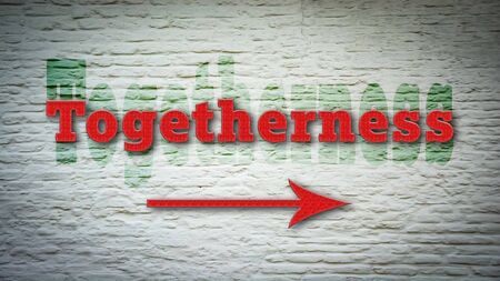 Street Sign the Direction Way to Togethernessの写真素材