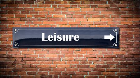 Street Sign the Direction Way to Leisureの写真素材