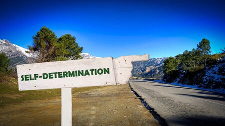 Street Sign the Direction Way to SELF-DETERMINATIONの写真素材