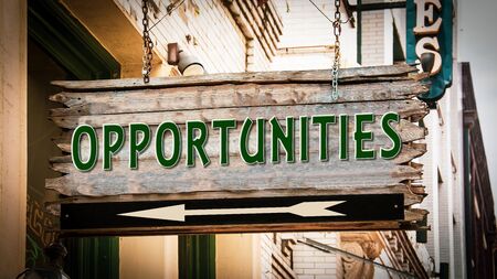 Street Sign the Direction Way to Opportunitiesの写真素材