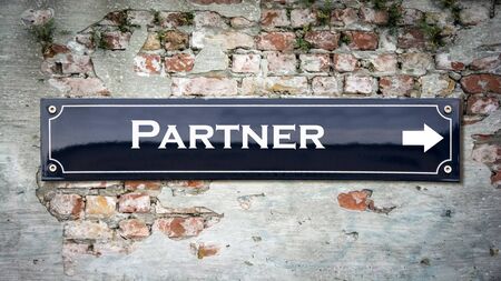 Street Sign the Direction Way to Partnerの写真素材