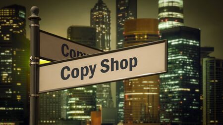 Street Sign the Direction Way to Copy Shopの写真素材
