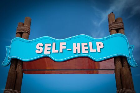 Street Sign the Direction Way to Self-Helpの写真素材