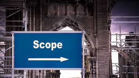 Street Sign the Direction Way to Scopeの写真素材