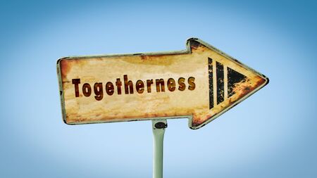 Street Sign the Direction Way to Togethernessの写真素材