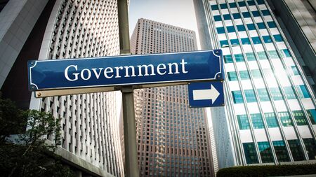 Street Sign the Direction Way to Governmentの写真素材