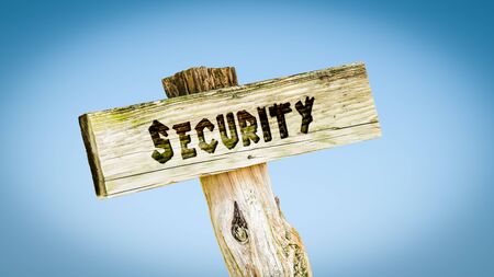 Street Sign the Direction Way to Securityの写真素材