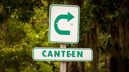 Street Sign the Direction Way to Canteenの写真素材