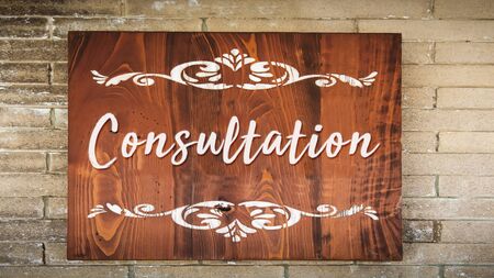 Street Sign the Direction Way to Consultationの写真素材