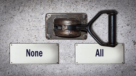 Wall Switch the Direction Way to All versus Noneの写真素材
