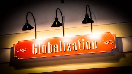 Street Sign the Direction Way to Globalizationの写真素材