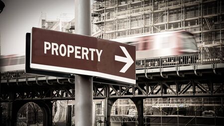 Street Sign the Direction Way to Propertyの写真素材
