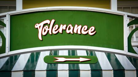Street Sign the Direction Way to Toleranceの写真素材