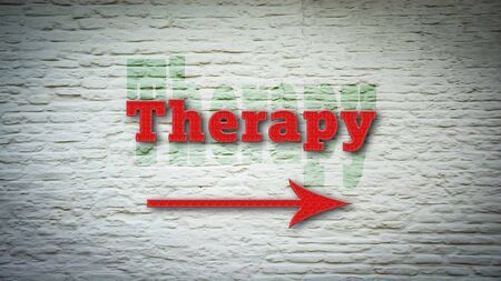 Street Sign the Direction Way to Therapyの写真素材