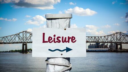 Street Sign the Direction Way to Leisureの写真素材