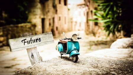 Street Sign the Direction Way to Futureの写真素材