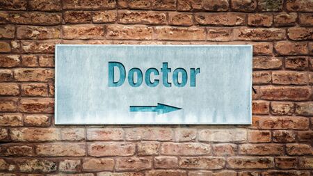 Street Sign the Direction Way to Doctorの写真素材
