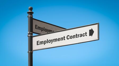 Street Sign the Direction Way to EMPLOYMENT CONTRACTの写真素材