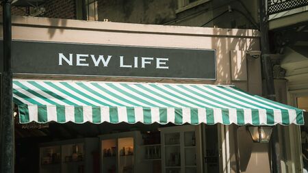 Street Sign the Direction Way to NEW LIFEの写真素材