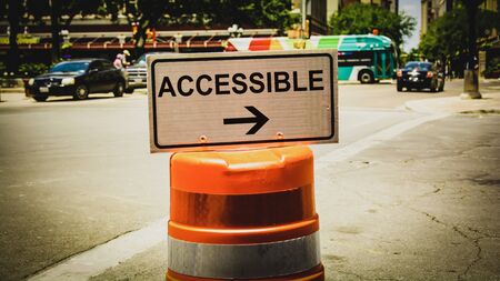Street Sign the Direction Way to Accessibleの写真素材