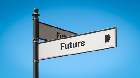Street Sign the Direction Way to Futureの写真素材