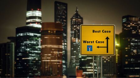 Street Sign the Way to Best versus Worst Caseの写真素材