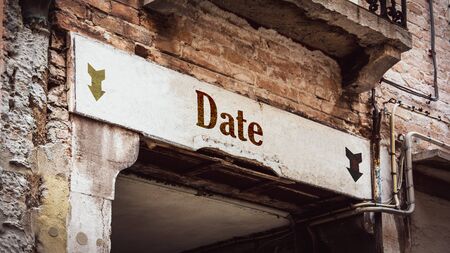 Street Sign the Direction Way to Dateの写真素材