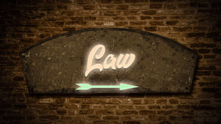 Street Sign the Direction Way to to Law