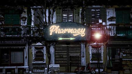 Street Sign the Direction Way to Pharmacyの写真素材