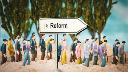 Street Sign the Direction Way to to Reformの写真素材