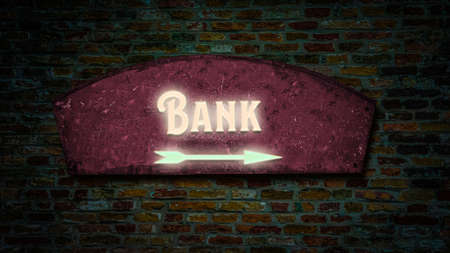 Street Sign the Direction Way to Bankの写真素材