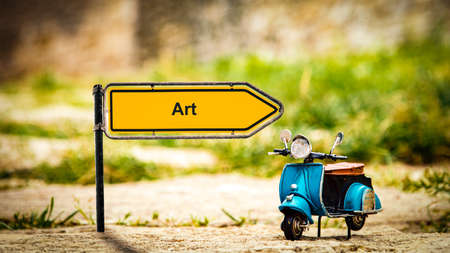 Street Sign the Direction Way to Art