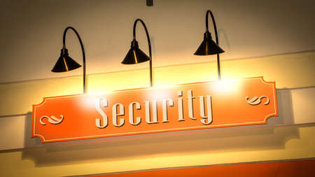 Street Sign the Direction Way to Securityの写真素材