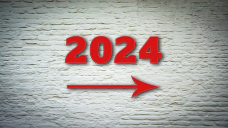 Sign posts with the direct way to 2024