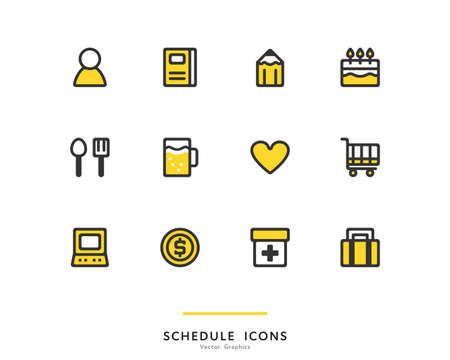 Schedule icon set materialのイラスト素材