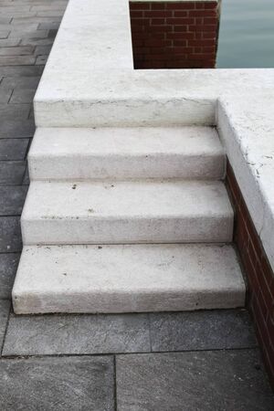 Stairs to the sea in Italyの写真素材