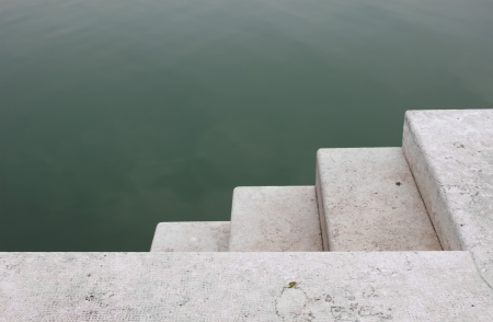 Stairs to the sea in Italyの写真素材