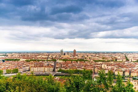 Panorama of Lyon in the Rh?ne, Franceの写真素材
