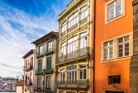 colorful houses in Porto, Portugalの写真素材