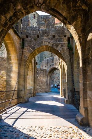 Medieval city of Carcassonne in Aude in Occitania, France