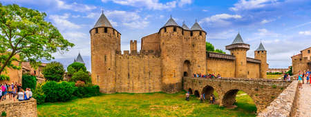 City of Carcassonne in Aude in Occitanie, Franceのeditorial素材