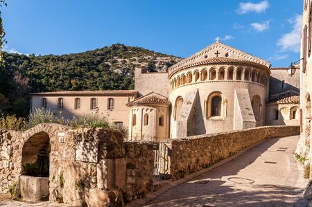 Abbey of Saint Guilhem Le Desert in Hérault in Occitanie, Franceの写真素材