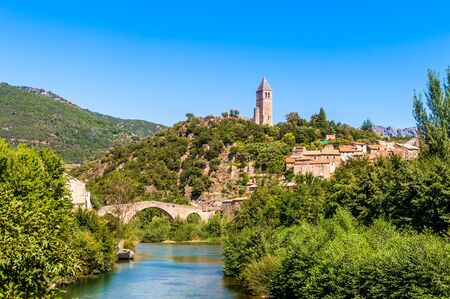Village of Olargues in Hérault in Occitanie, Franceの写真素材