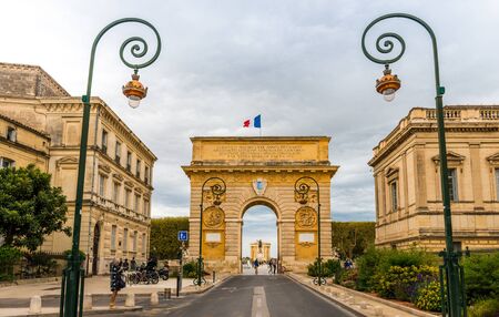 Arc de Triomphe in Montpellier, Hérault, Occitanie in Franceの写真素材